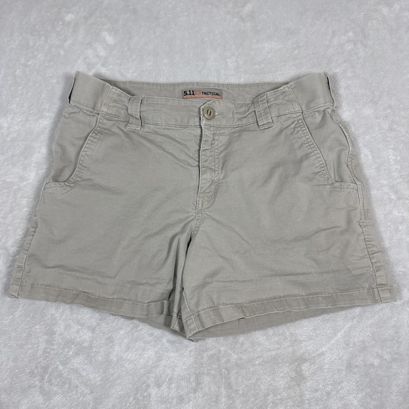 5.11 Tactical Pants - 5.11 Tactical Women Chino Shorts Utility Work Zip Solid Polyester Beige Size 8